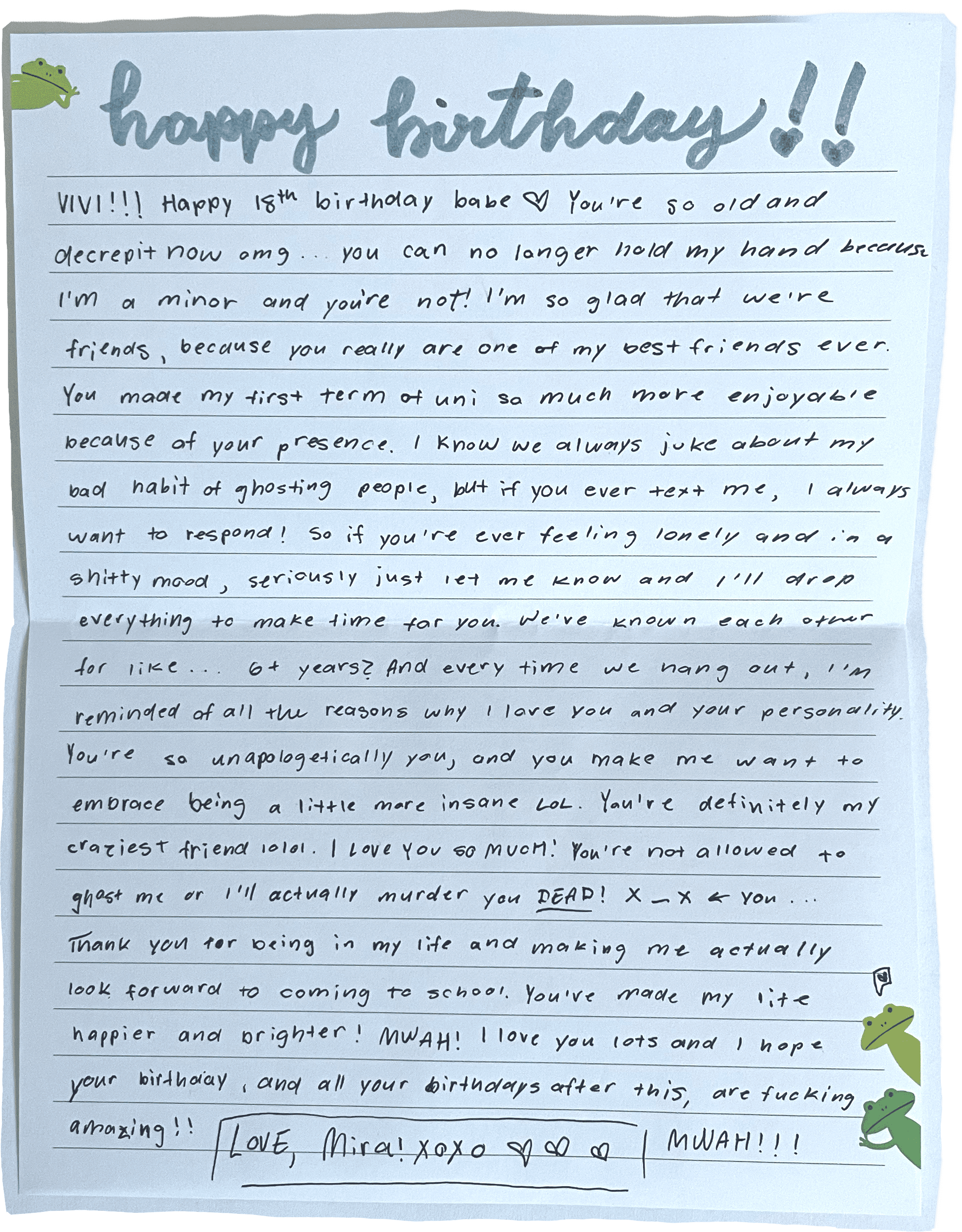 mira's birthday letter (hover)
